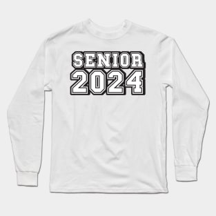 Retro Black tipography Senior 2024 Sport Old Graduation Long Sleeve T-Shirt